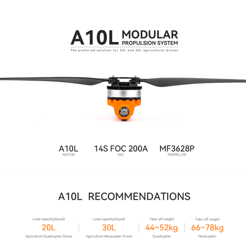 T-MOTOR A10L 12S 14S High Powe - Drone Kit Hexacopter ulasan dan harga